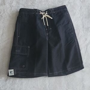 George Men’s Black Cargo Eboard Swim Shorts, Size Small (28–30), 9” Inseam, NWT